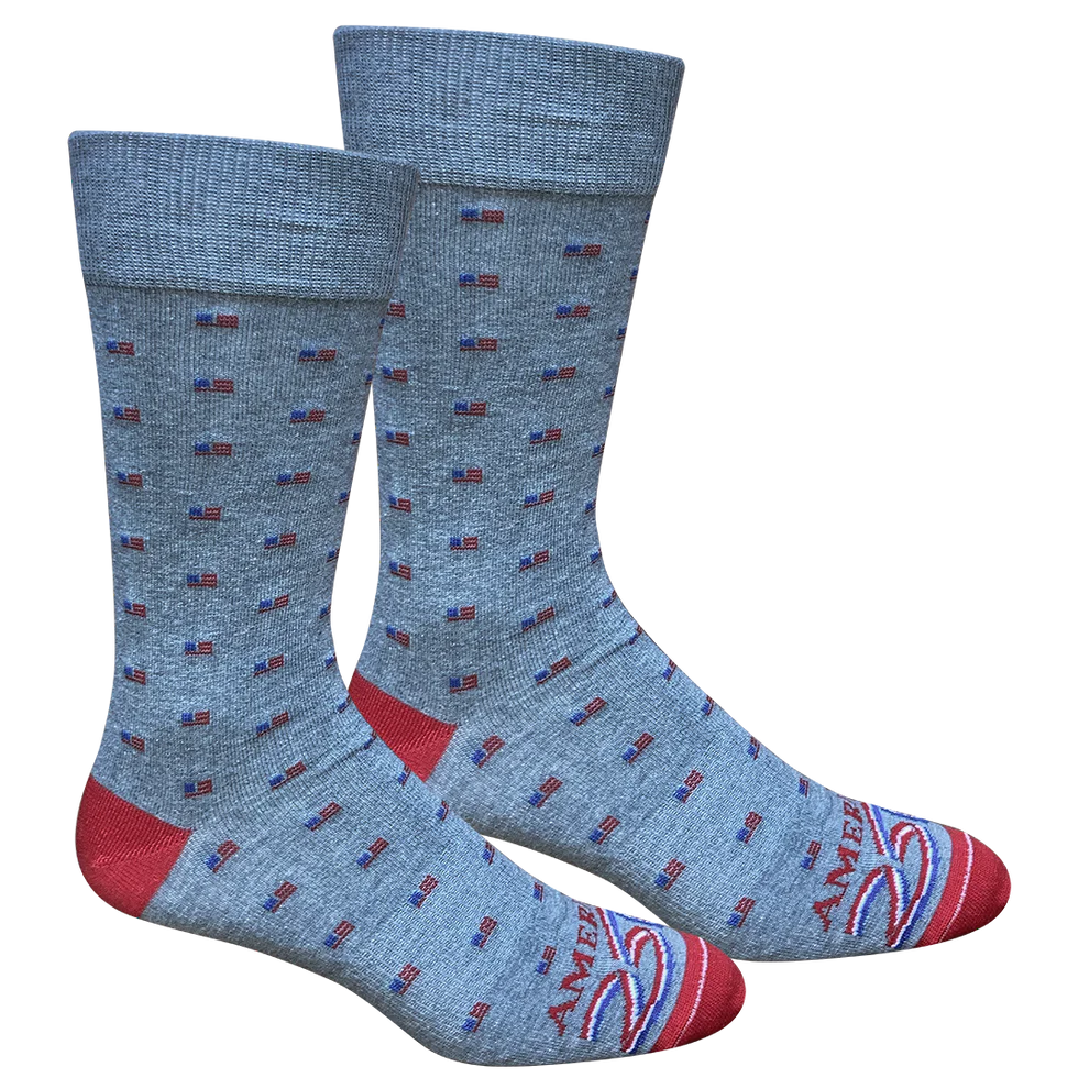 A250 Micro Flags Crew Sock Grey L (8.5-12)
