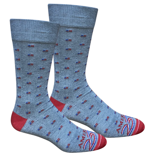 A250 Micro Flags Crew Sock Grey L (8.5-12)