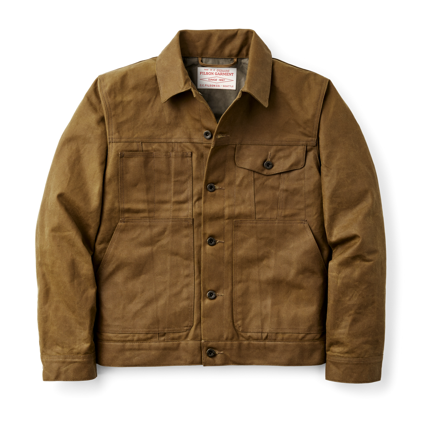 Tin Cloth Short Lined Cruiser Jacket Dk Tan