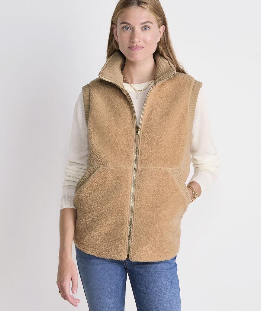Ws Heritage Fleece Vest Cappuccino