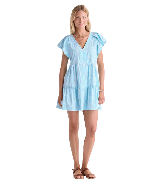 Ws Sophie Harbor Dress Stripe Turqs