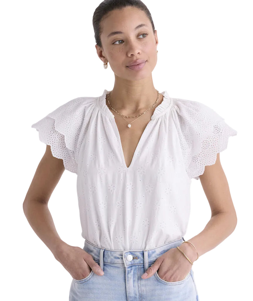 Ws Adare Eyelet Top White Cap