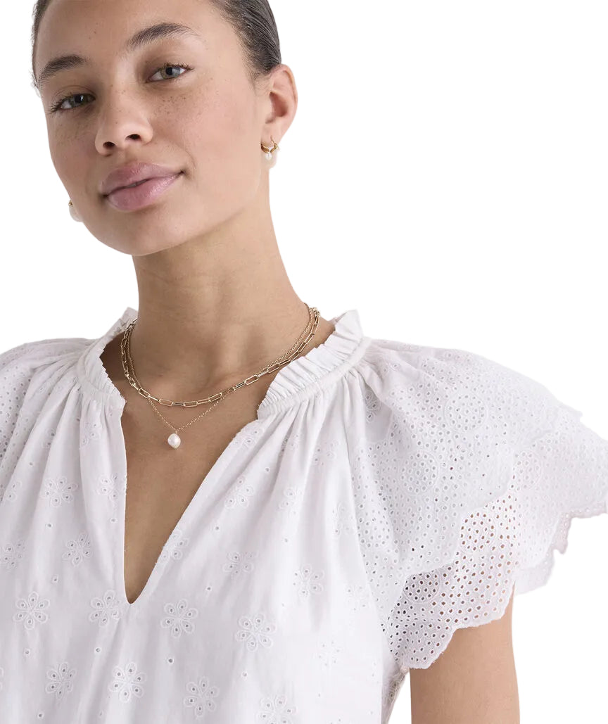 Ws Adare Eyelet Top White Cap