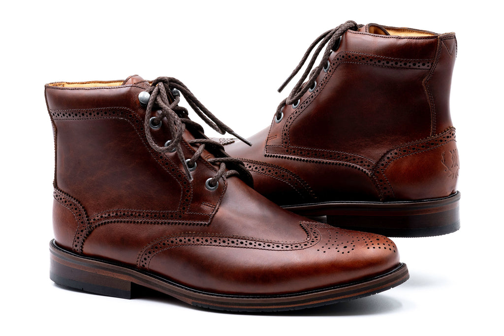 Old Row Wingtip Oiled Boot Cigar