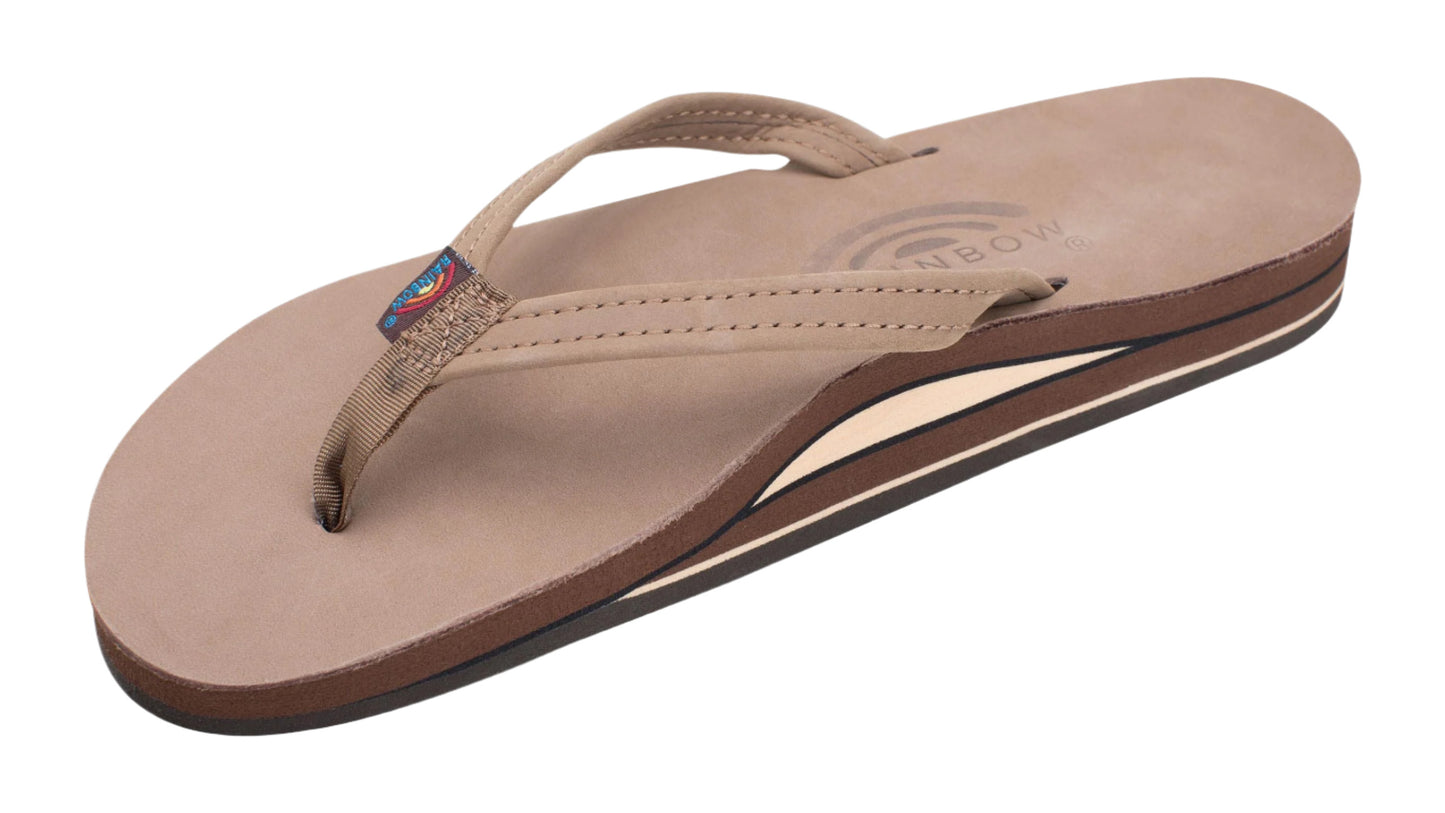 Premier Leather Double Layer Sandal Dark Brown