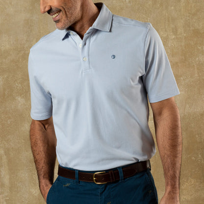 Hanover Pima Cotton Pique Polo Hthr Blue