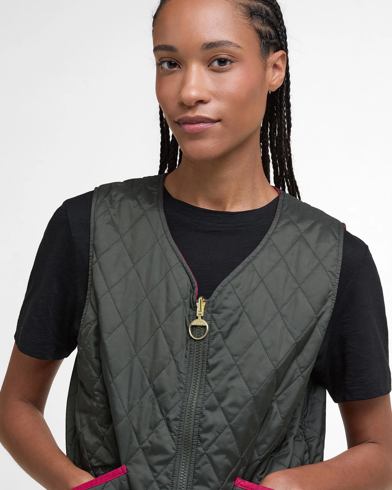Ws My Barbour Reversible Quilted Liner Sage/Pink