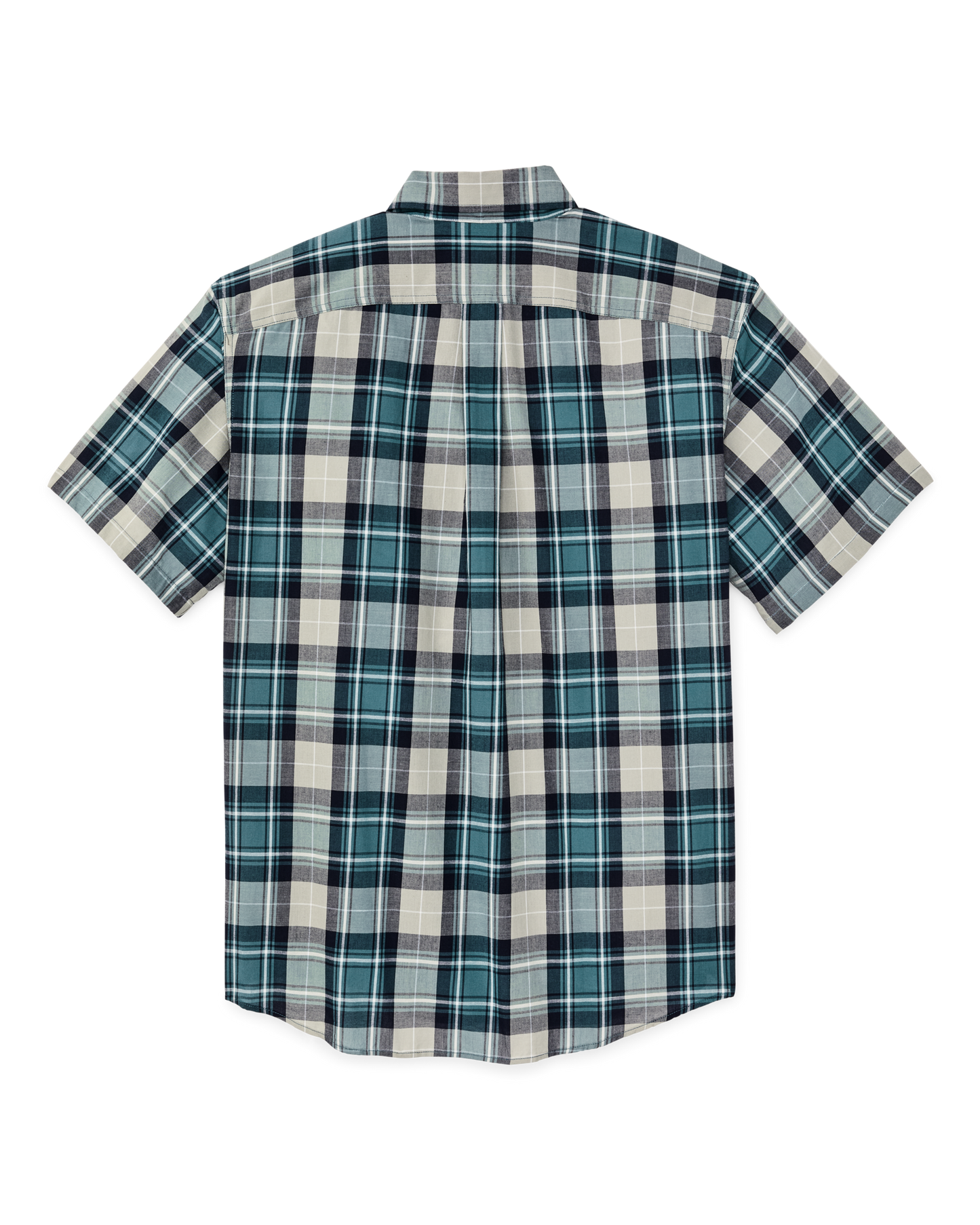 Madras SS Popover Shirt Gray/Teal