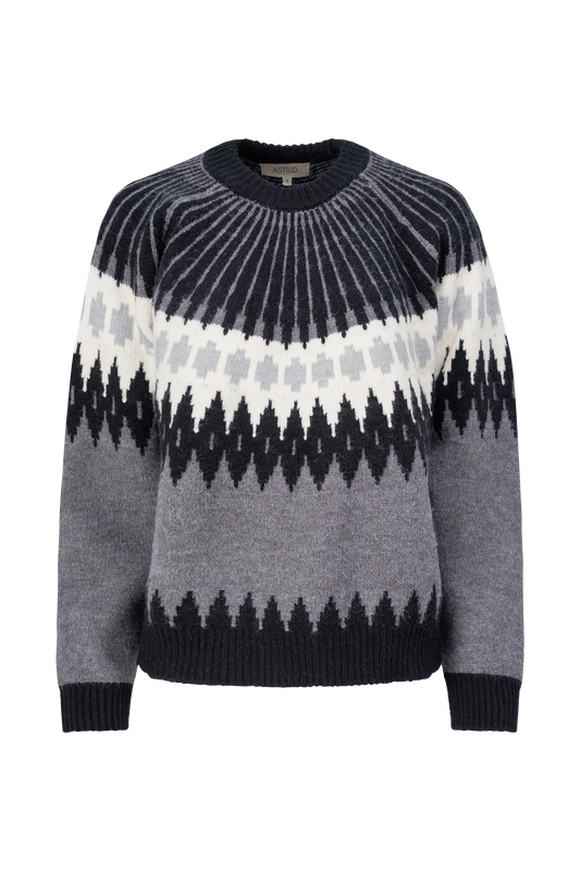 Ws Fair Isle Sweater Charcoal