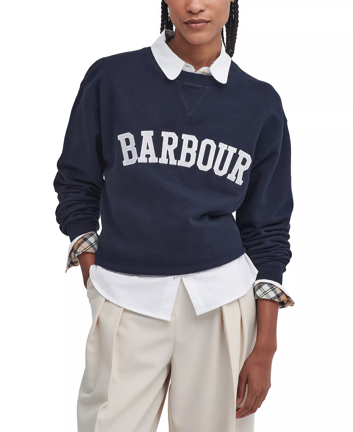 Ws Barbour Northumberland Sweatshirt Navy/Cloud