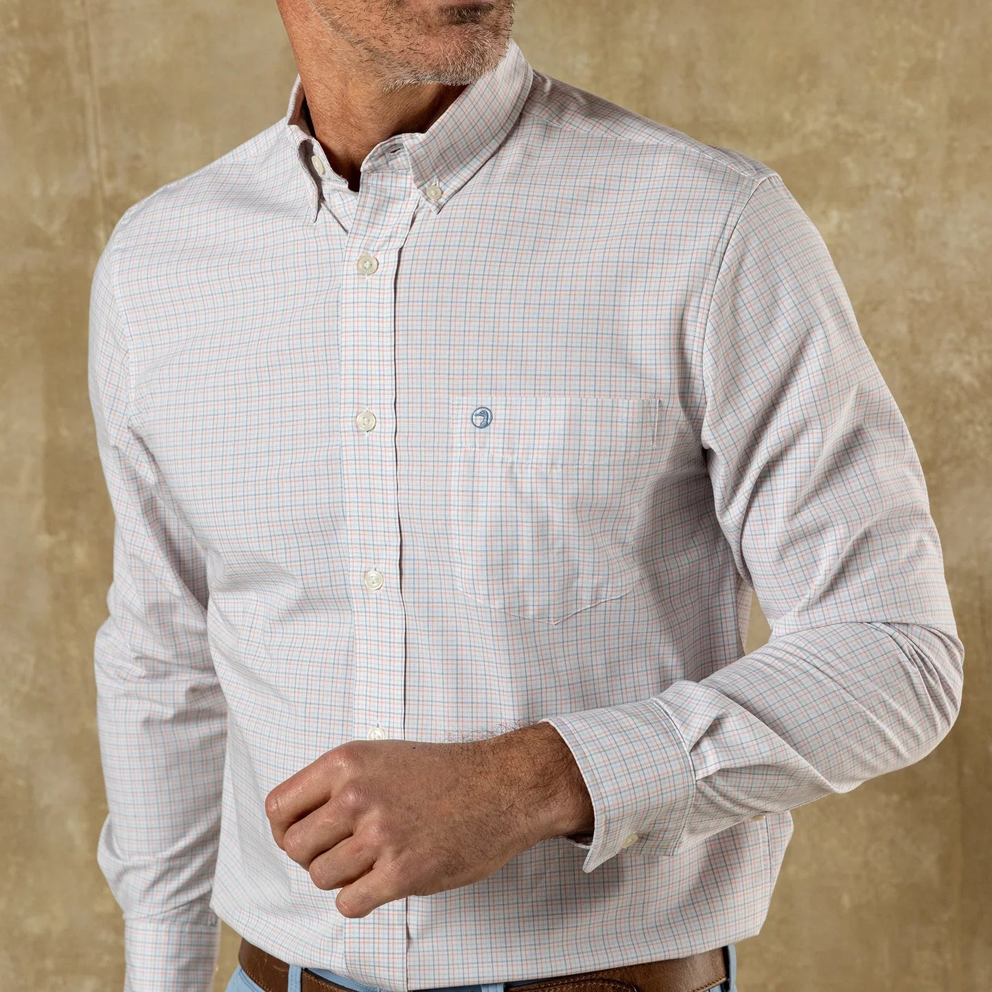 Joiner Plaid Poplin Shirt Coral