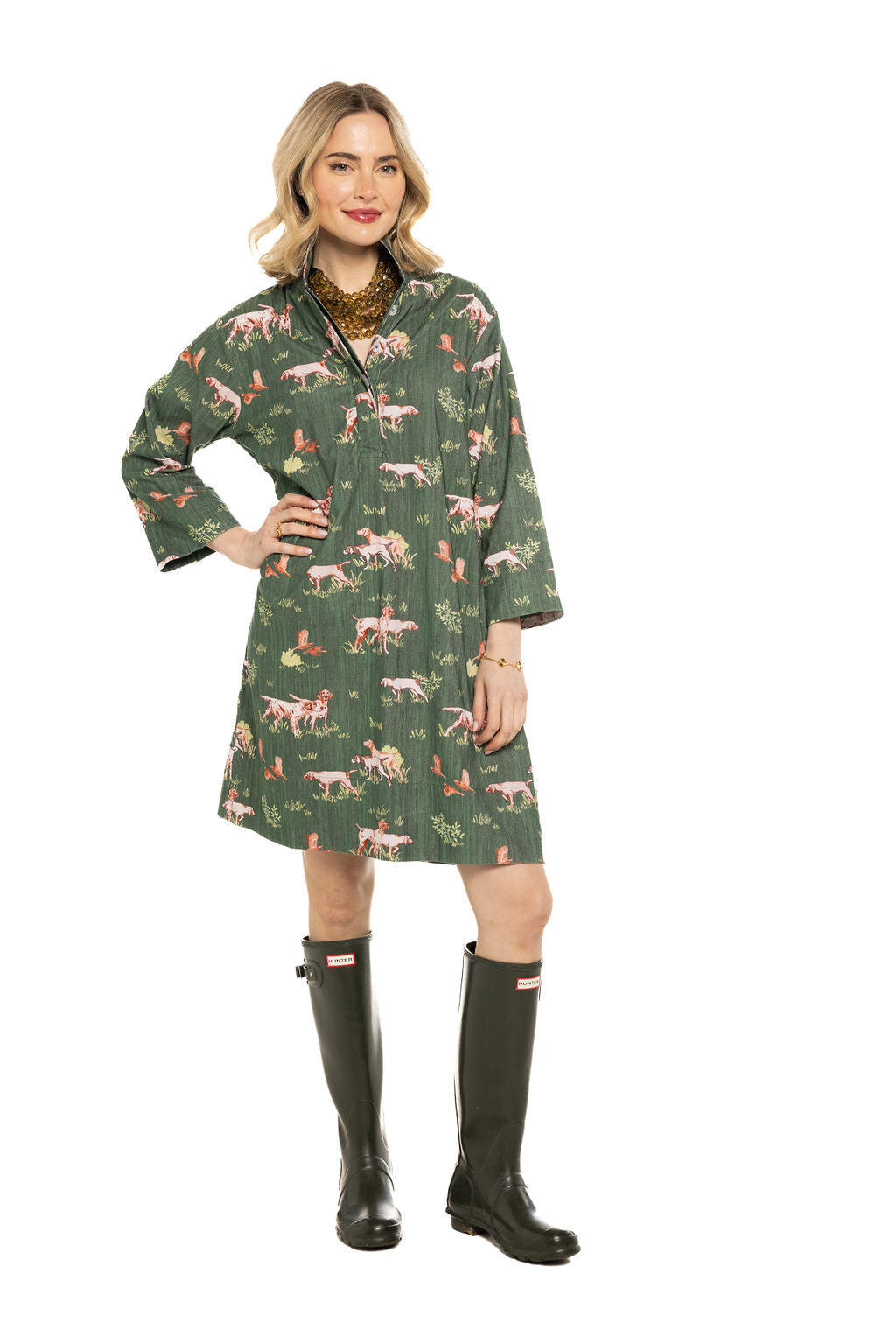 Ws Arden Dress Cord Dogs on the Hunt Green