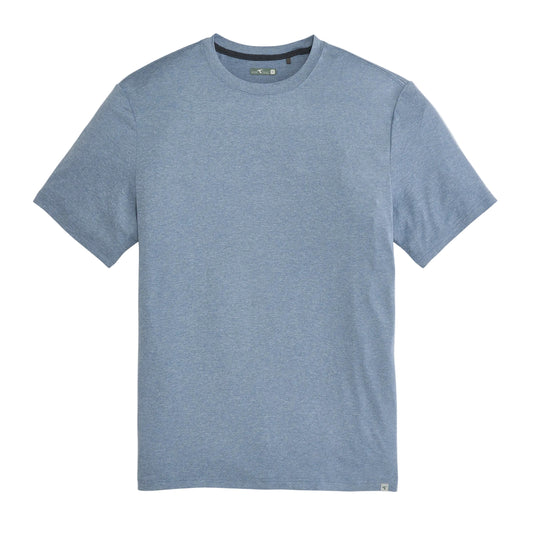 Heathered steel blue short-sleeve crew neck t-shirt with GenTeal label