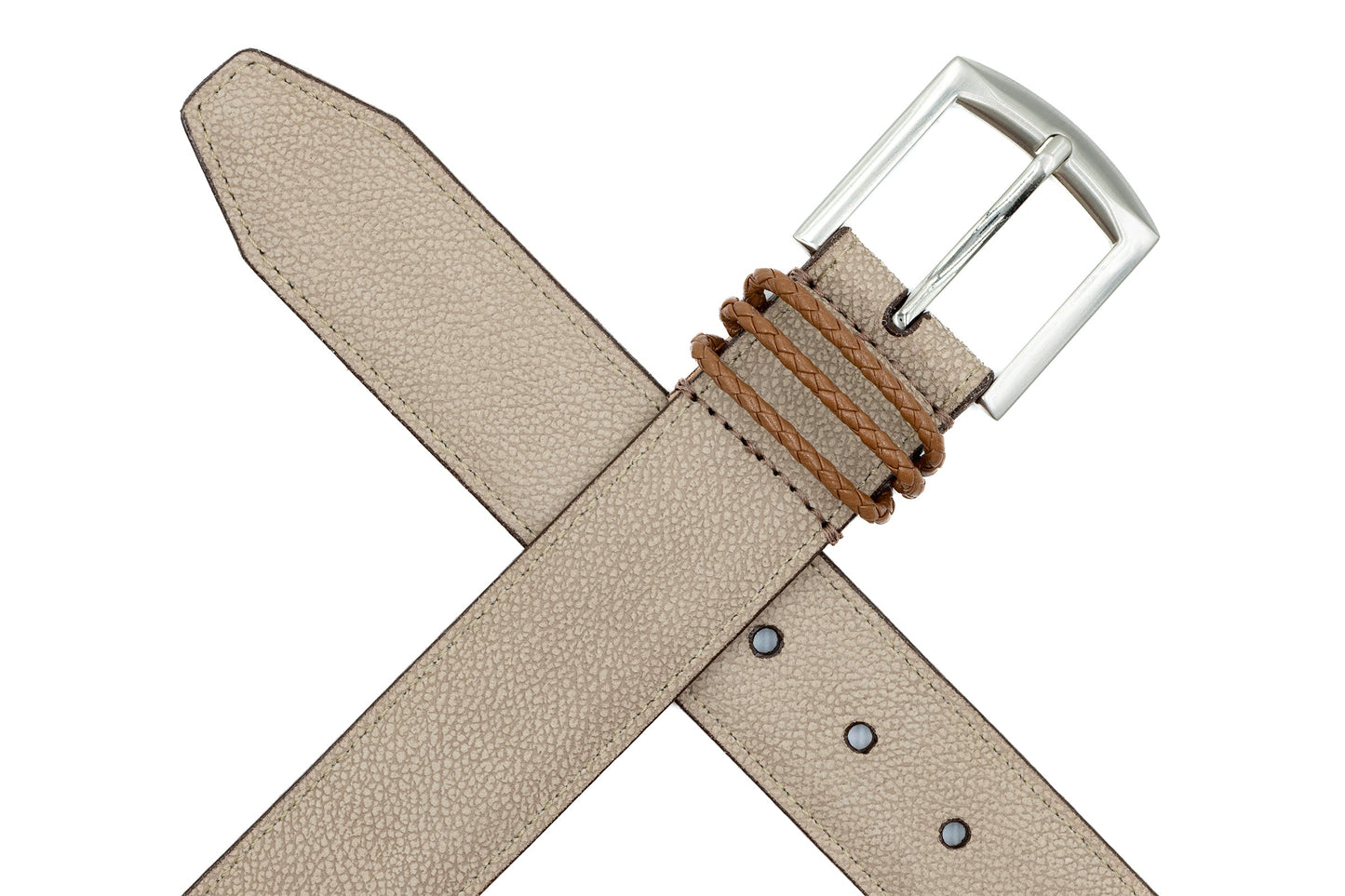 Bermuda Braid Nubuck Belt Putty