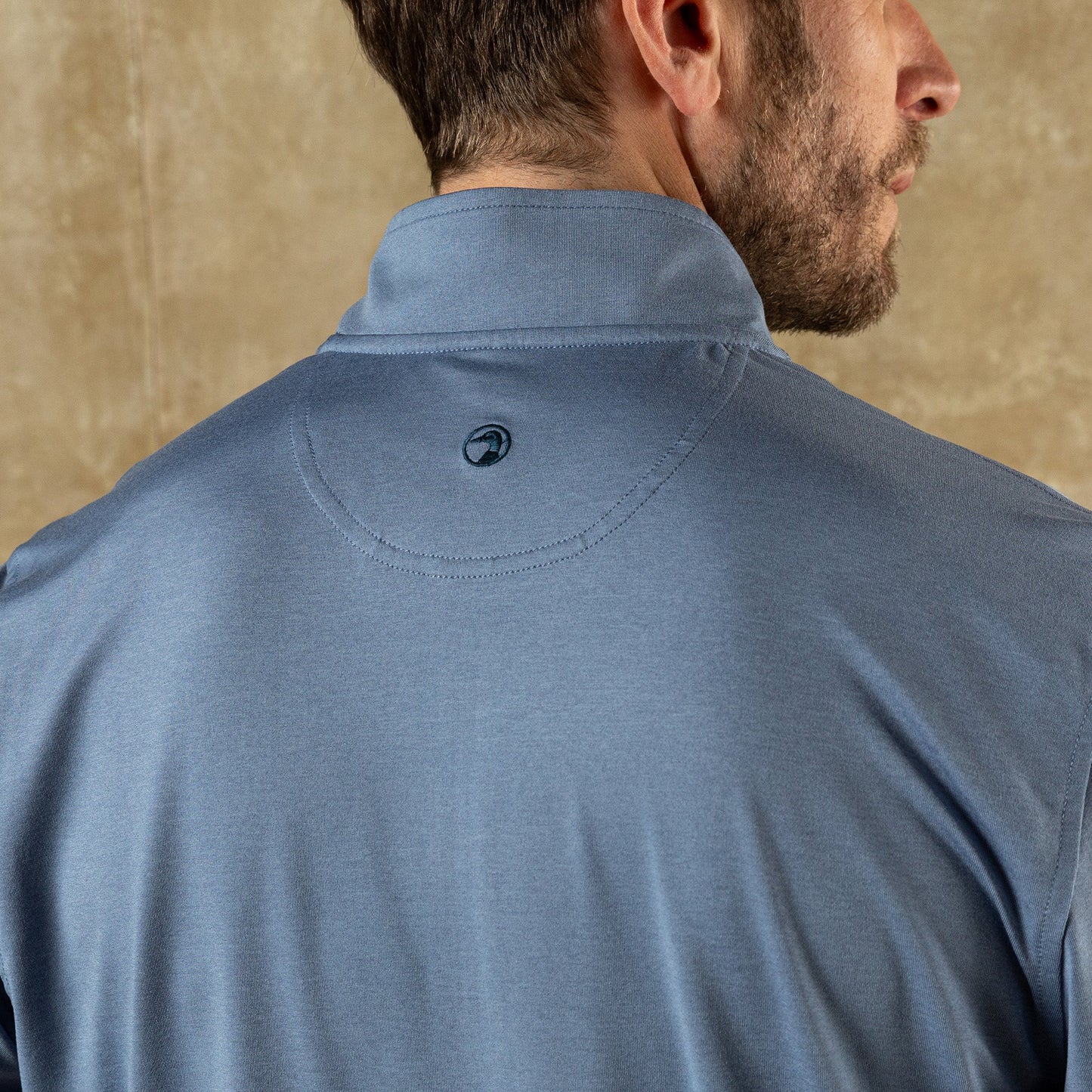 Long Drive Performance 1/4 Zip Chambray Blue