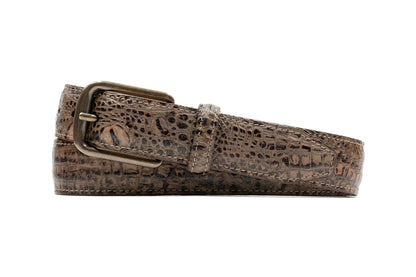 Peyton Crocodile Grain Belt Bark