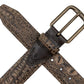 Peyton Crocodile Grain Belt Bark