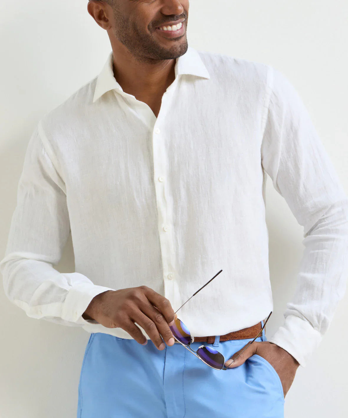 Shoreside Linen Shirt White
