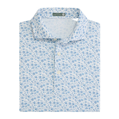 Greenbow Printed Perf Polo Mountain Spring