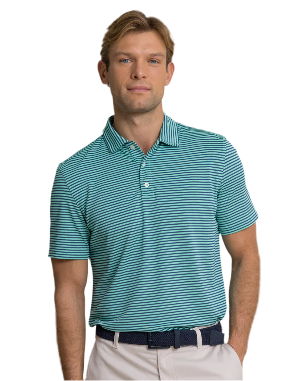 Oceanfront Stripe CB Pique Polo Gulf Shore