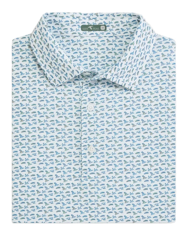 Soaring Silhouettes Printed Polo Opal