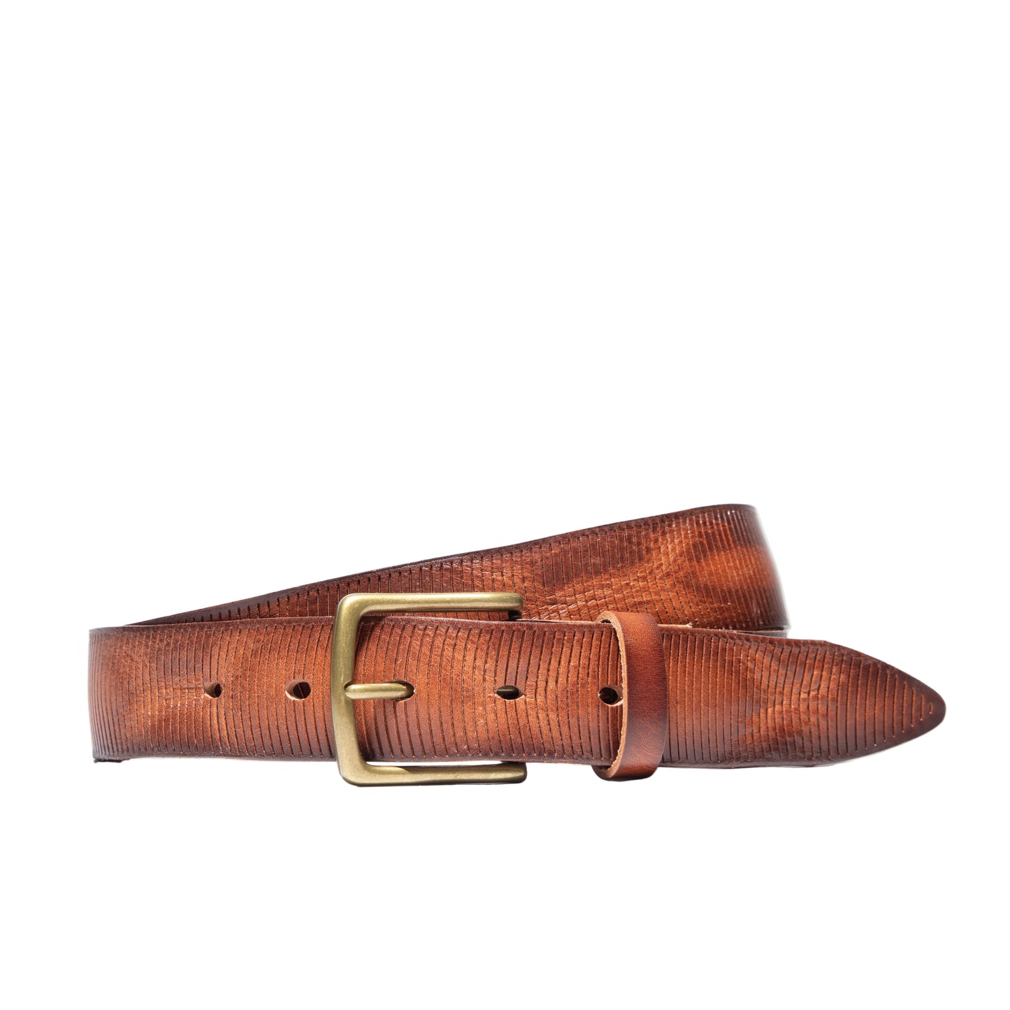 Embossed Circles Belt Tan