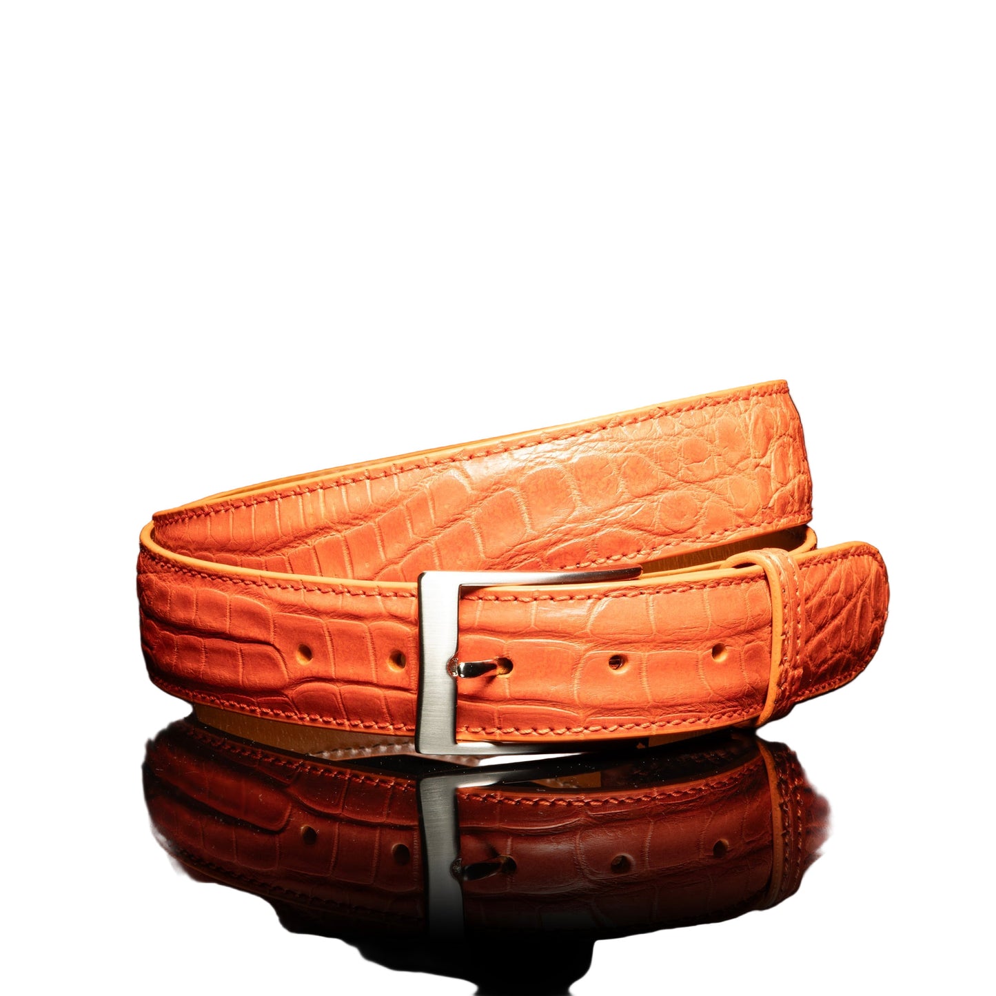 Genuine American Alligator Belt Mandarina 35mm