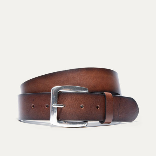 Burnished Edge Belt Dark Brown