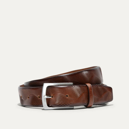 Wave Embossed Belt Cognac