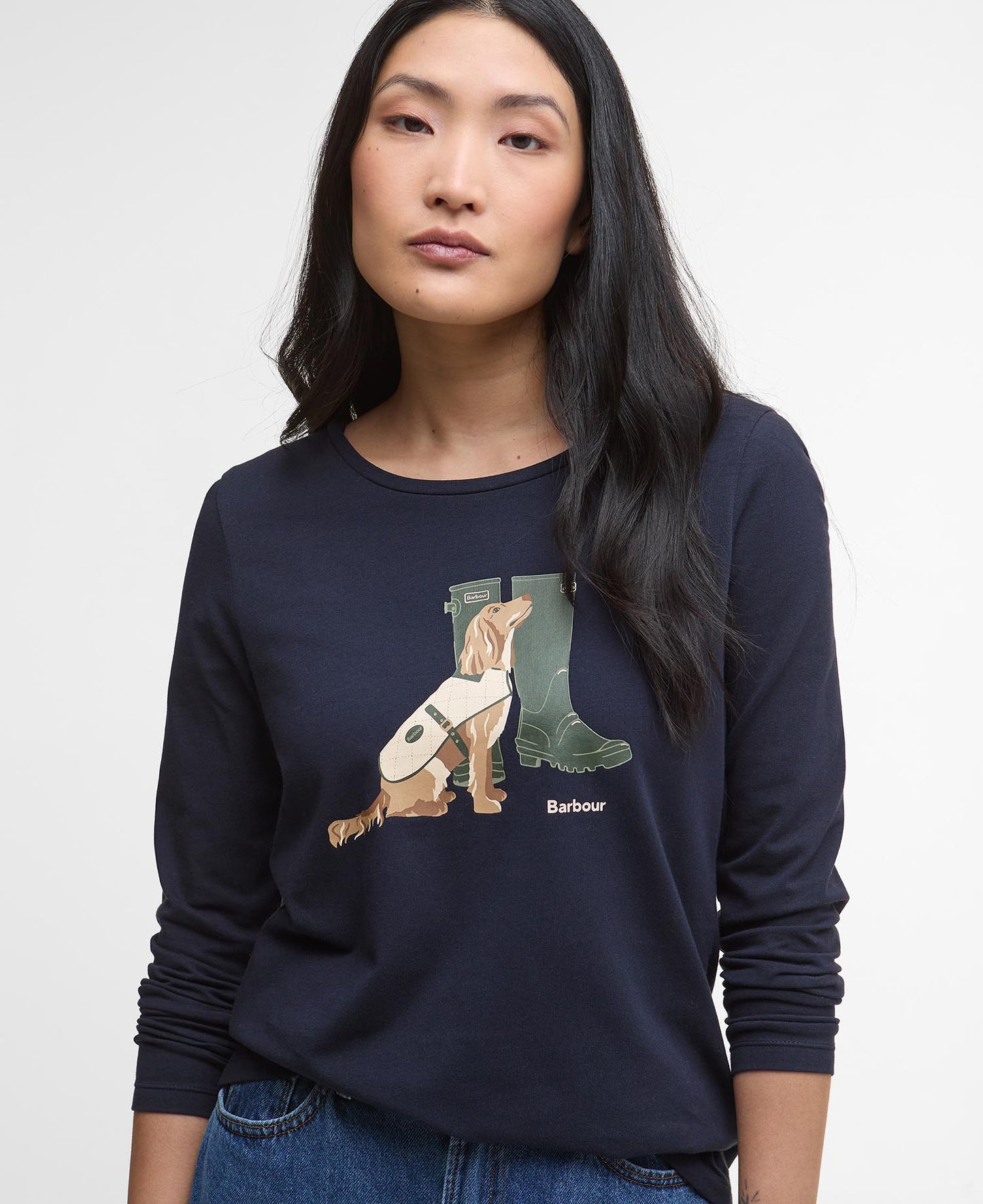 Ws Barbour Hedley LS T-Shirt Navy