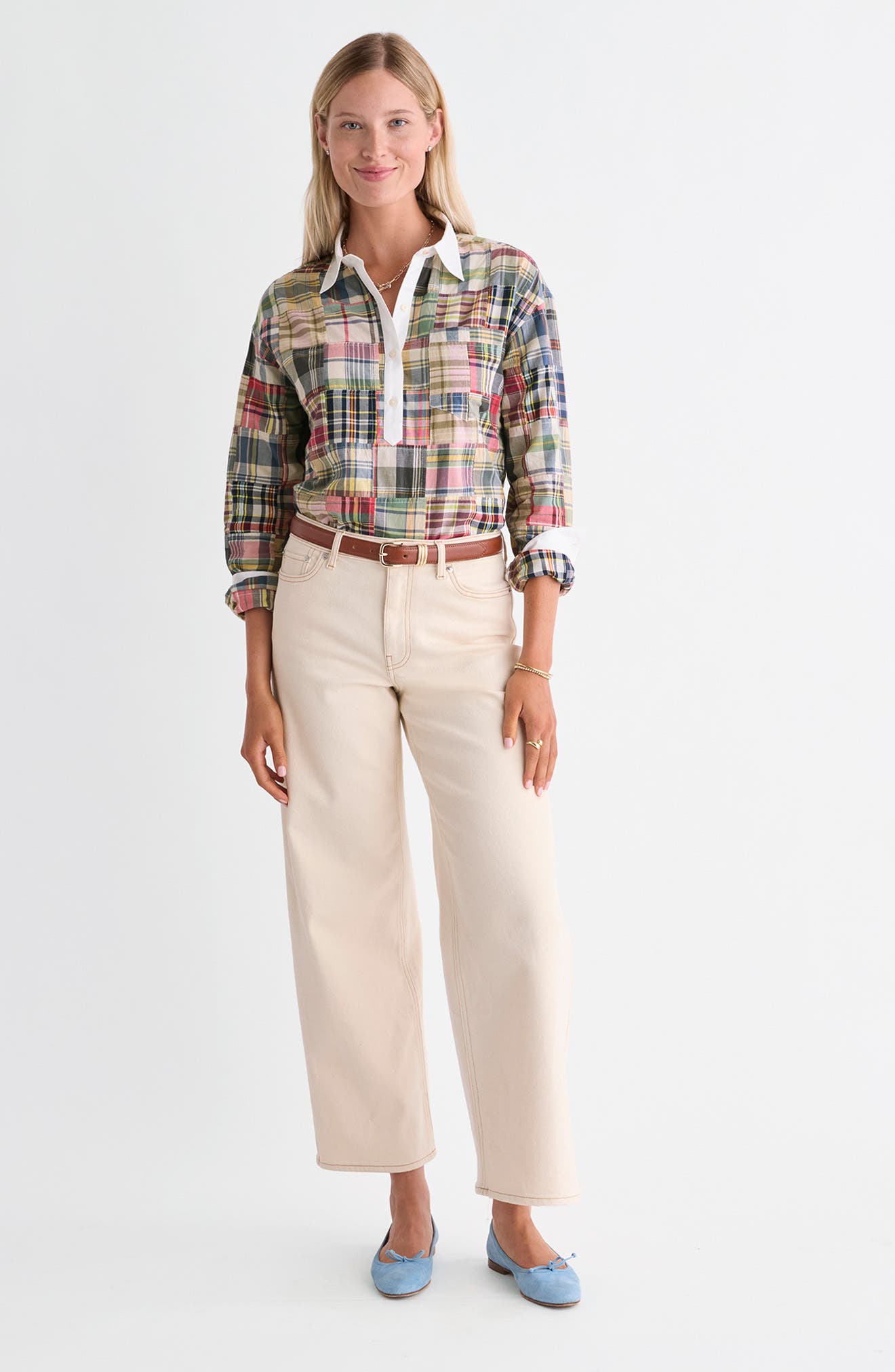 Ws Birdie Button-Down Shirt Multi Patchwork