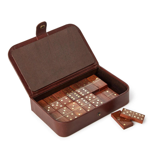 Domino Set Genuine Leather Chestnut