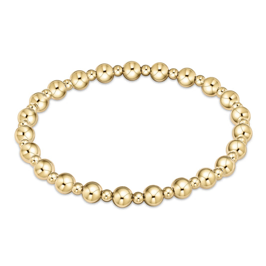 Extends Classic Grateful Pattern 5mm Bead Bracelet Gold