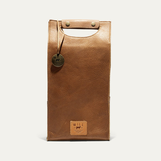 Double Leather Wine Case Cognac