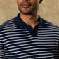 Reeves Stripe Sweater Polo Navy