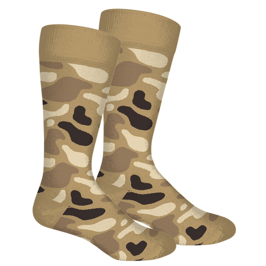 Old School Camo Sock Khaki L (10-13)