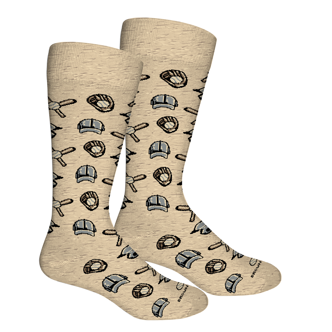 Baseball Crew Sock Oatmeal L (10-13)