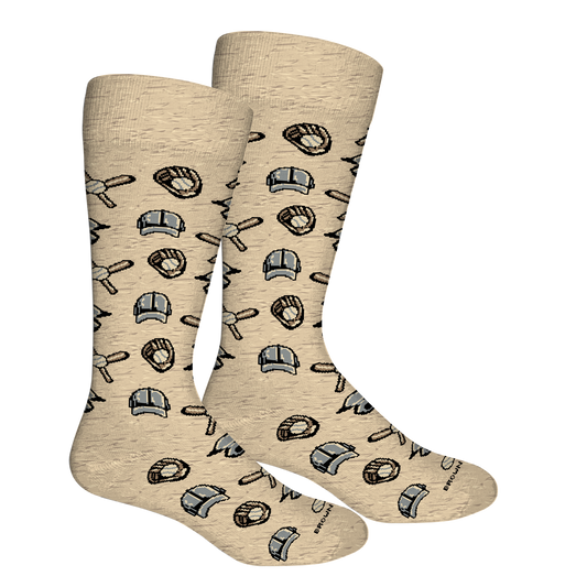 Baseball Crew Sock Oatmeal L (10-13)