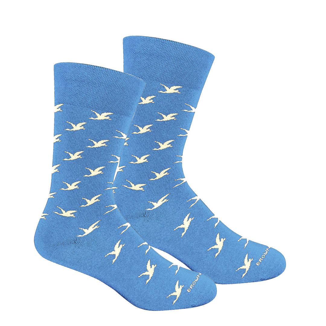 Duck Lattice Fun Size Crew Sock Della Blue M (Y7-W9)