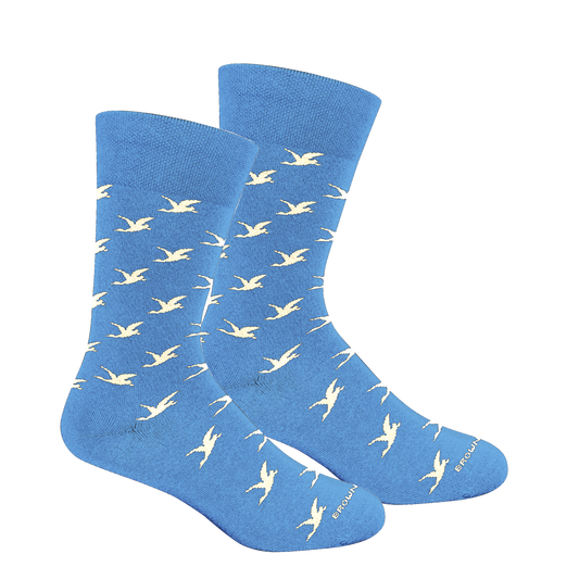 Duck Lattice Fun Size Crew Sock Della Blue M (Y7-W9)