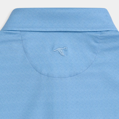 Rope Work Printed Perf Polo Aqua