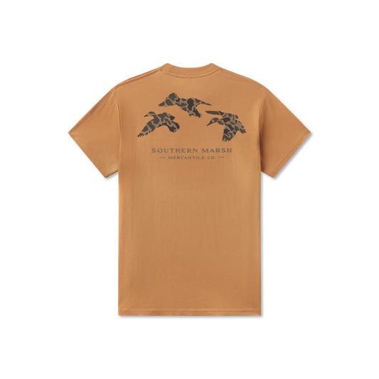 Flying Ducks Camo SS T-Shirt Camel