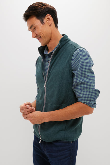 Crown Sweater Fleece Vest Deep Verdant