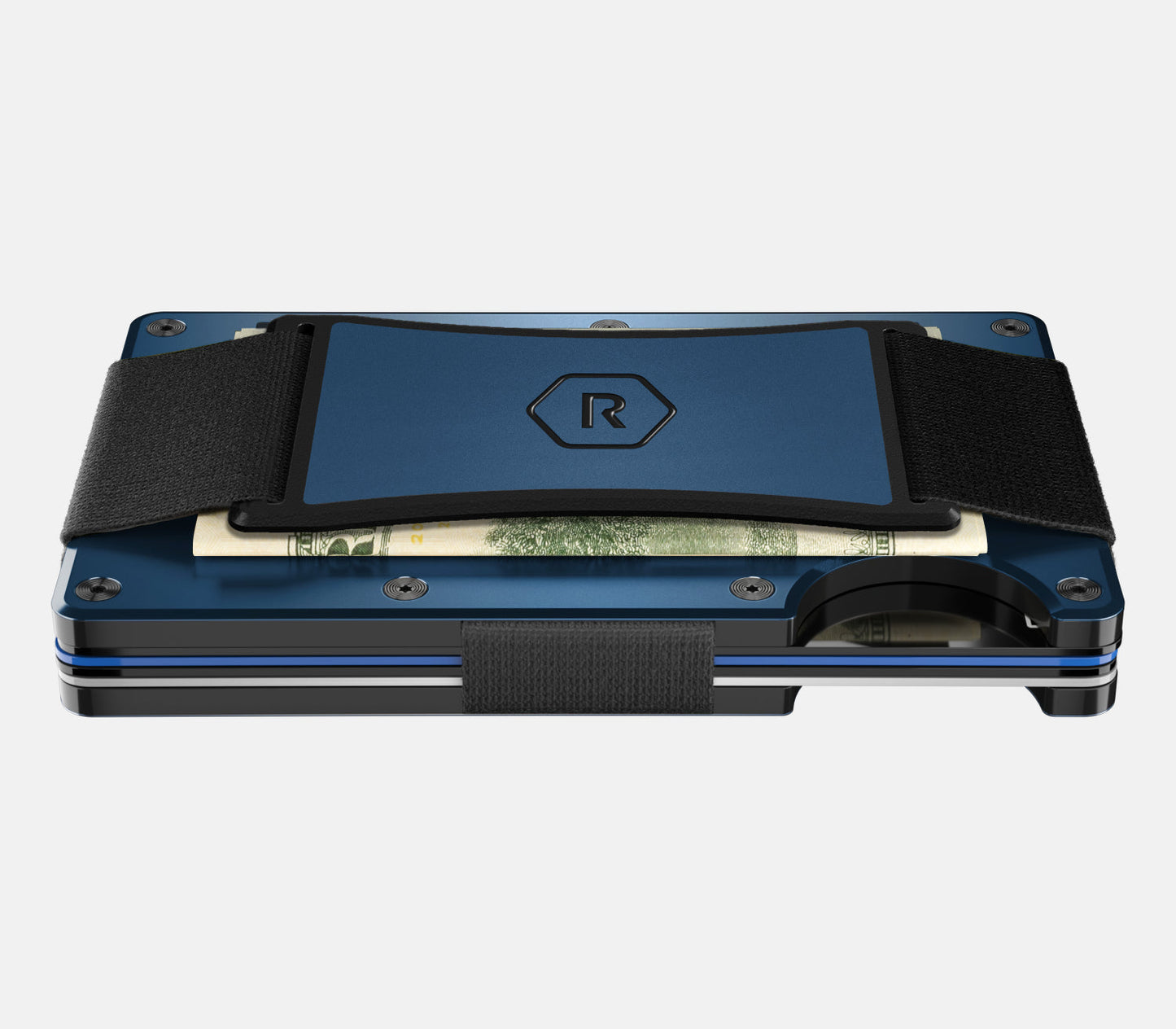 The Ridge Wallet (Alluminum) Cash Strap Navy
