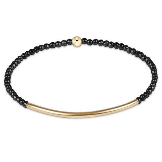 Bliss Bar Gold 2mm Faceted Hematite Bracelet