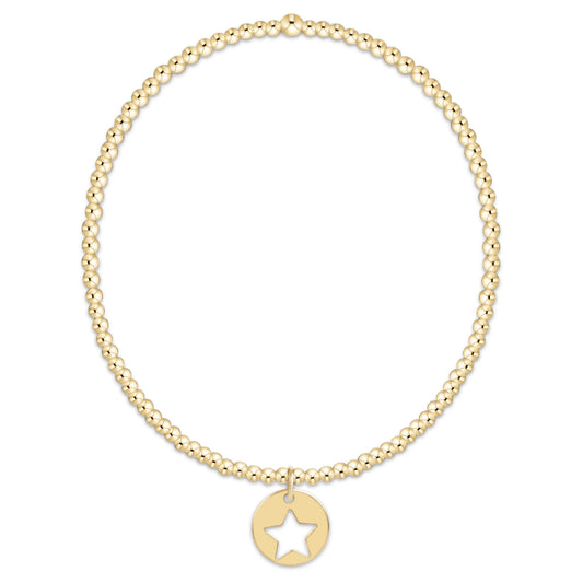 Classic Gold 2mm Bracelet Star Small Gold Disc
