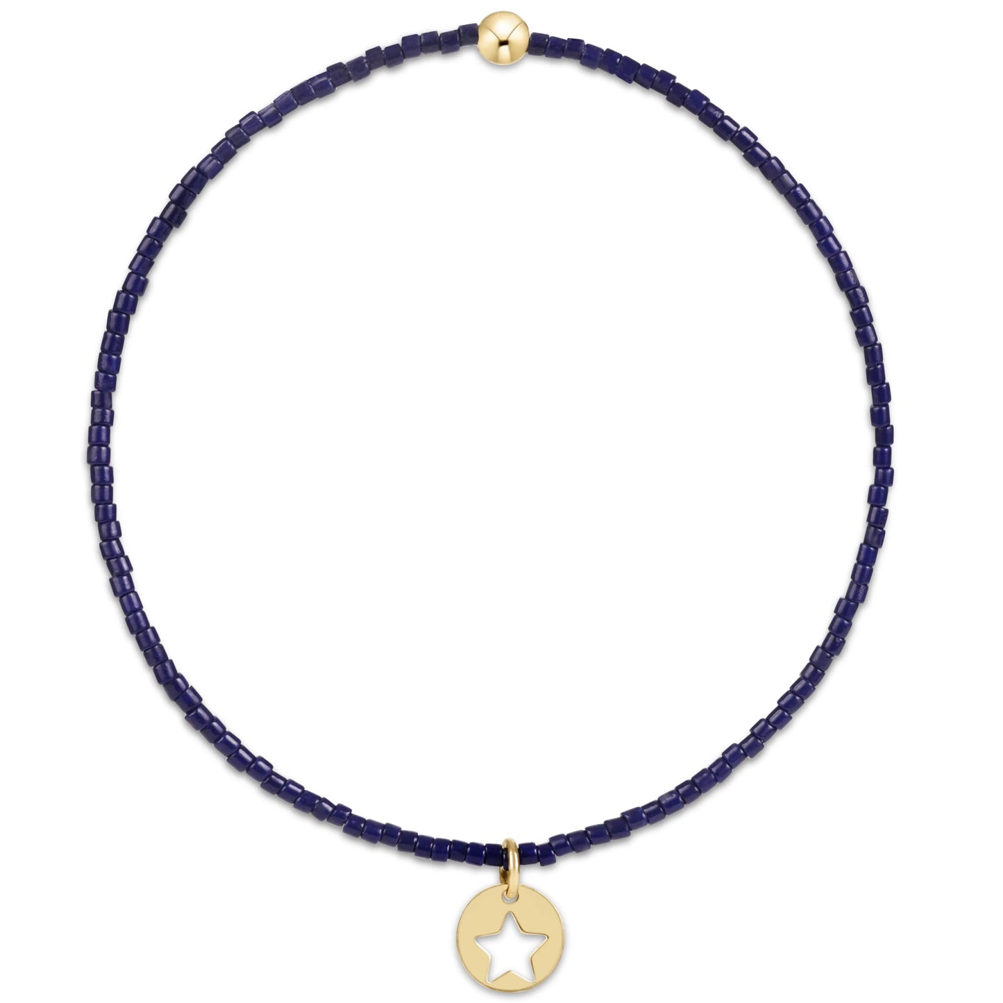 A250 Hope Classic Bracelet Navy Star Small Gold Disc