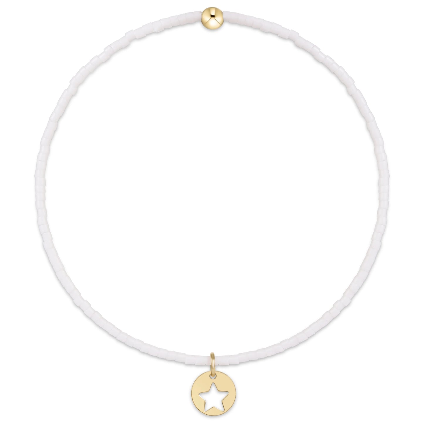 A250 Hope Classic Bracelet White Star Small Gold Disc