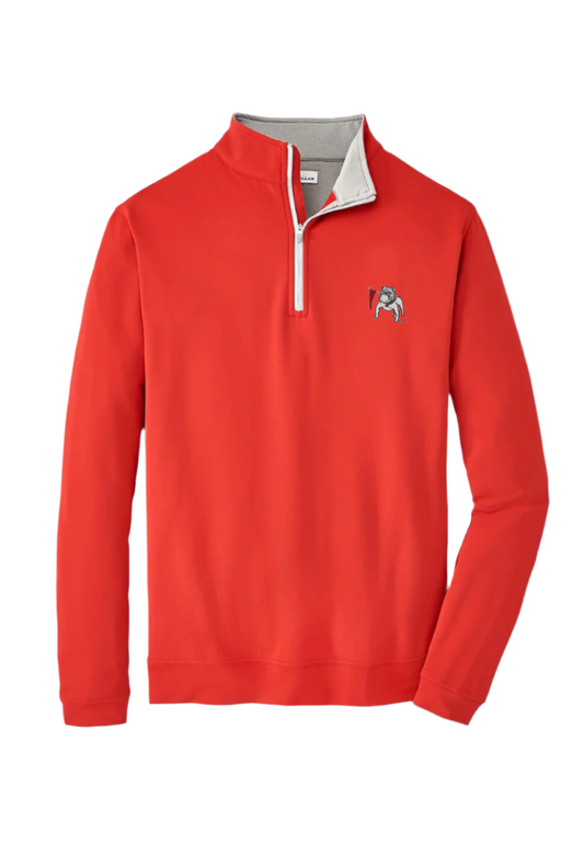 UGA Vault Bulldog w/ Flag Perth 1/4 Zip Red