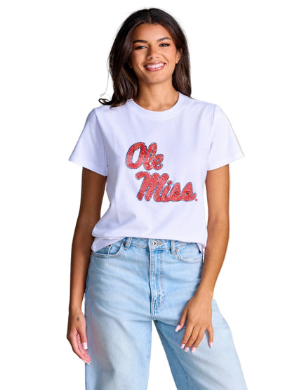 Ws The Mascot Beaded Tee Ole Miss